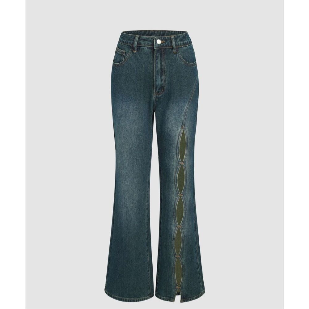 NWT Cider Jeans Retro Cut out flare leg Size XL